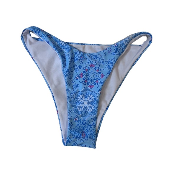 y2k blue floral bikini set - coconut girl tropical Hawaii beach vacation resort - Picture 4 of 10